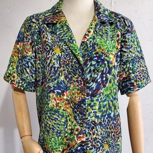 Vintage Joanna sz Large womens Blouse Colorful